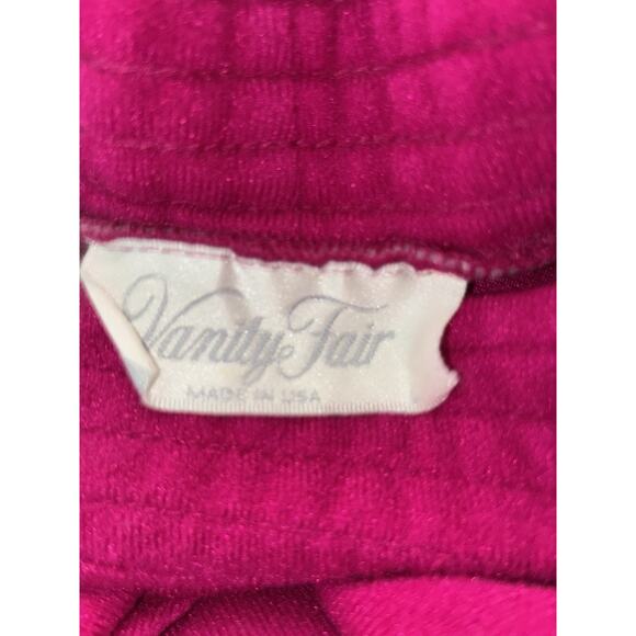 Vanity Fair Night Robe House Coat L Fuchsia Velour Snap Closure Granny Core - Picture 7 of 10